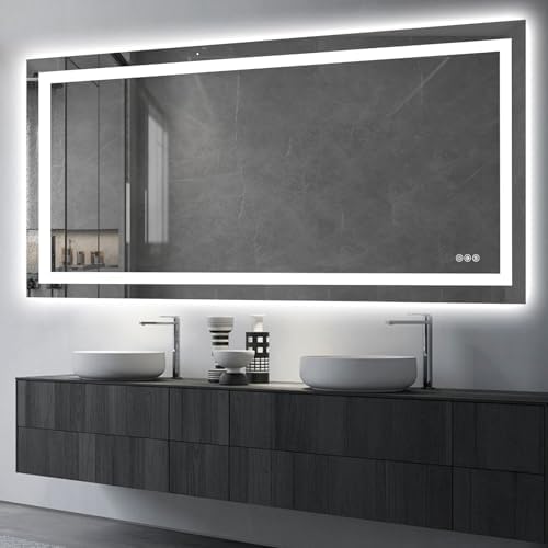 Hivone 72"X36" LED Bathroom Mirror with Lights, UL Listed