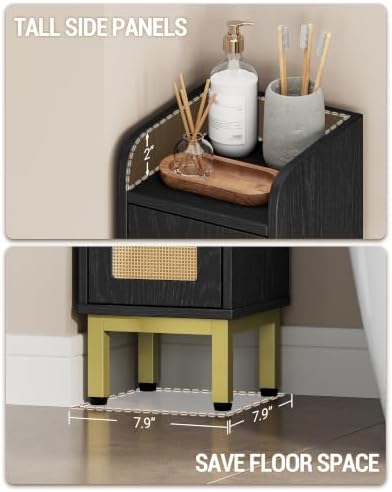 Hzuaneri Slim Bathroom Storage Cabinet, Narrow Bathroom Organizers,2 Doors