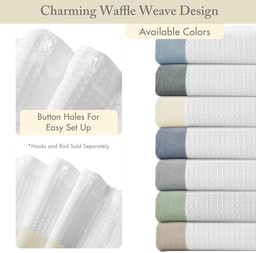 Madison Park Spa Waffle Weave Stall Shower Curtain, 36 x 72, Cream