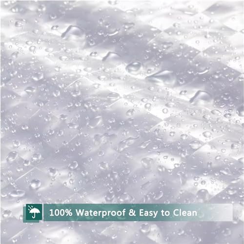 Clear Shower Curtain Liner, 100% Waterproof EVA 3D Shower Curtains with 3 Duty Heavy Bottom Magnets and 12 Rust Proof Grommets, 72x72 Weighted Shower Liner for Shower Stall, Bathtubs