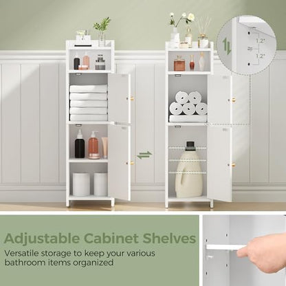 BEWISHOME Slim Bathroom Storage Cabinet, 2 Doors Small Bathroom Cabinet