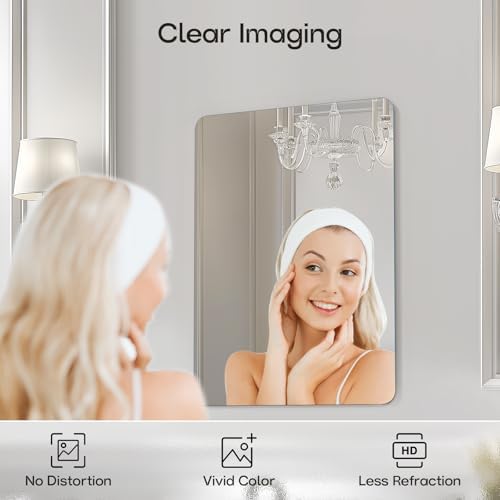 USHOWER Frameless Bathroom Mirror for Over Sink, 22x30 Inch