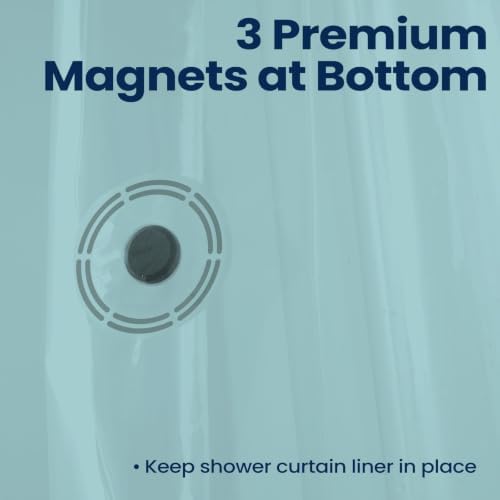 downluxe Shower Curtain Liner, PEVA Plastic Shower Liner with 3 Magnets, 72" x 72" Waterproof Bathroom Curtain, Blue, 1 Pack