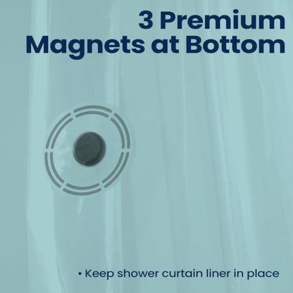 downluxe Shower Curtain Liner, PEVA Plastic Shower Liner with 3 Magnets, 72" x 72" Waterproof Bathroom Curtain, Blue, 1 Pack