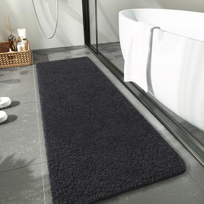 LOCHAS Bathroom Rug Runner 24x60 Inch, Bath Rugs Non Slip, Dark Grey