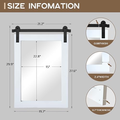 COGOOD Farmhouse Bathroom Mirrors for Over Sink - 30 x 22 Pure White