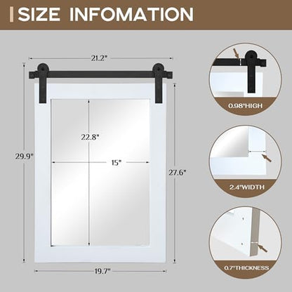 COGOOD Farmhouse Bathroom Mirrors for Over Sink - 30 x 22 Pure White