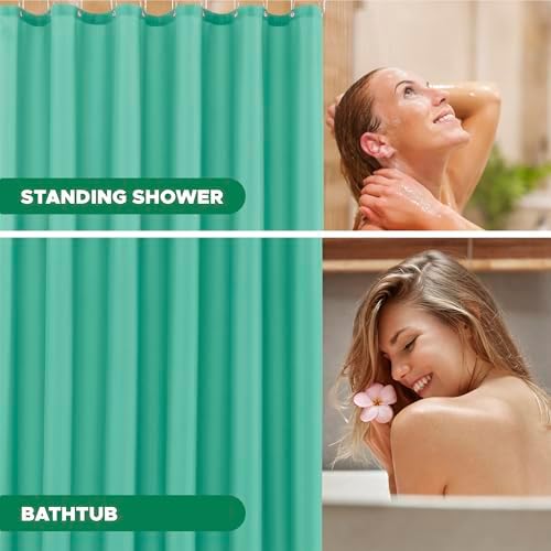 Fabric Shower Curtain Liner 72"W x 84"L-Teal Extra Long Shower Liners