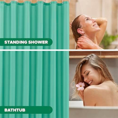 Fabric Shower Curtain Liner 72"W x 84"L-Teal Extra Long Shower Liners