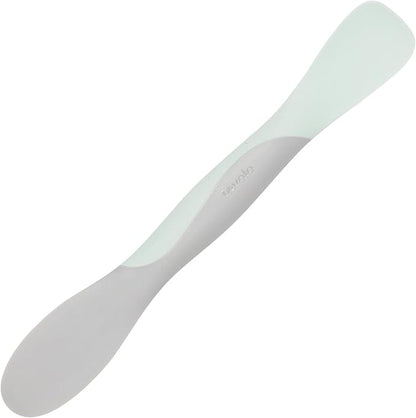Tovolo Mini Scoop and Spread Tool for Kitchen Meal Prep Small Sandwich Spreader Spatula for Peanut Butter Jelly, Silicone BPA Free Dishwasher Safe Scooper Spreader, Blue Haze and Oyster Gray