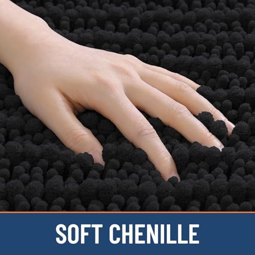 Smiry Bathroom Rugs 35X24, Extra Soft Rubber Backing Chenille Bath Mats