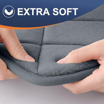 OLANLY Memory Foam Toilet Rugs U-Shaped 24x20, Ultra Soft and Absorbent