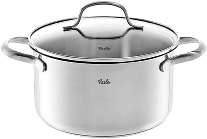 Fissler San Francisco 3-Piece Stainless Steel Saucepan Set, Pots with Glass Lid, Induction (2 Saucepans, 1 Saucepan) - Induction