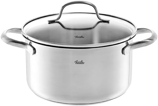 Fissler San Francisco 3-Piece Stainless Steel Saucepan Set, Pots with Glass Lid, Induction (2 Saucepans, 1 Saucepan) - Induction