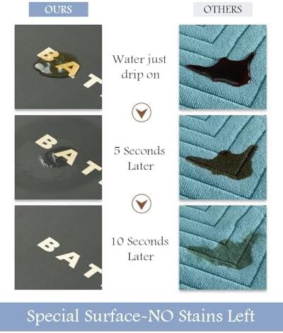MontVoo-Bath Mat Rug Long Non Slip Super Absorbent Bathroom Runner Stain Resistant Quick Dry Thin Bathroom Mat Fit Under Door-24"x70",Darkgrey