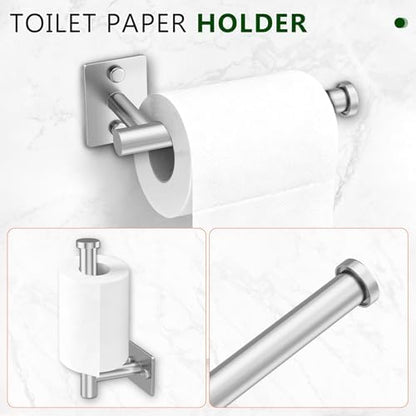 5 Pieces Bathroom Hardware Accessories Set Brushed Nickel Towel Bar Set Stainless Steel Towel Racks for Bathroom,Wall-Mounted 23.6 inch