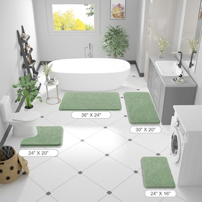 OLANLY Bathroom Runner Rugs 40x24, Extra Soft Absorbent Chenille Bath Rugs