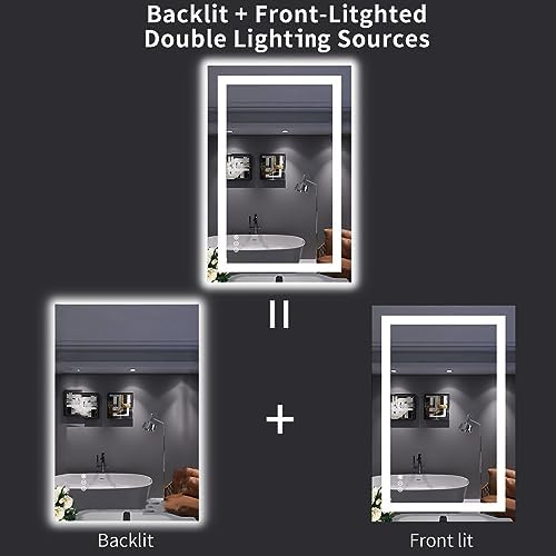 LOAAO 24"X36" LED Bathroom Mirror with Lights, UL Listed