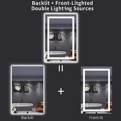 LOAAO 24"X36" LED Bathroom Mirror with Lights, UL Listed