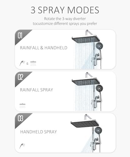 12 Inch Shower Head with Filters Rain Shower Head with Handheld Spray Combo