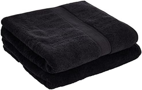 SUPERIOR Egyptian Cotton Plush & Absorbent, Bath Towel Set of 2, Black