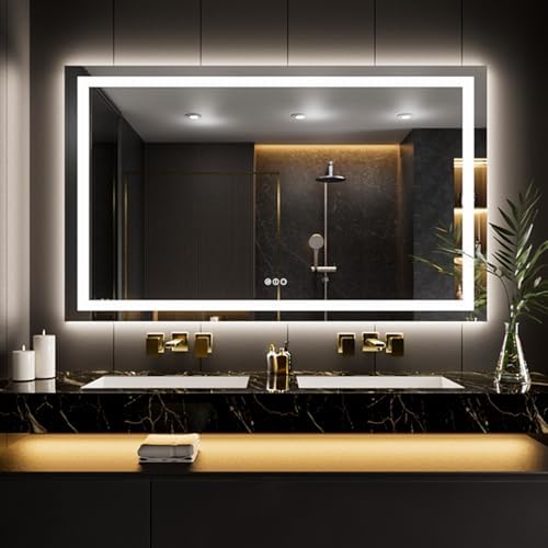 LOAAO 62"X36" LED Bathroom Mirror with Lights, UL Listed