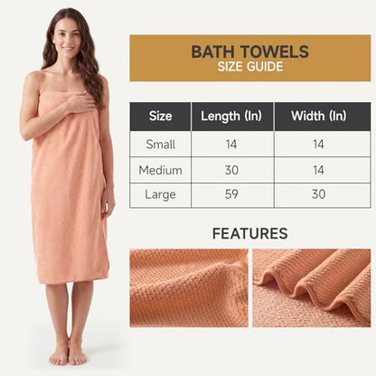 REDKISS Ultra Soft 6 Piece Towel Set, Premium Towels for Bathroom, Highly Absorbent, Quick Dry, Lightweight Bath Towels Set Collection, Includes 2 Bath Towels, 2 Hand Towels, 2 Washcloths, Orange