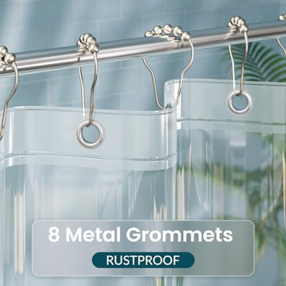 Titanker Stall Shower Curtain Liner 48x72, Clear Lightweight PEVA Shower Curtains for Bathroom, Waterproof Single Shower Liner with 2 Magnets and Rustproof Grommet Holes