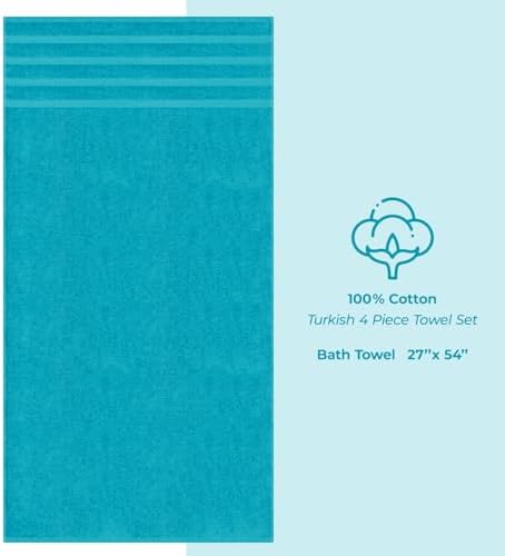 American Soft Linen 100% Cotton Luxury Turkish Towels, 4 PC Bath Towel Set