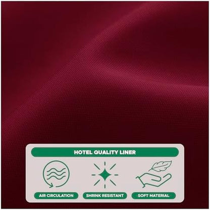 Fabric Shower Curtain Liner 72x84-Burgundy Extra Long Shower Liners