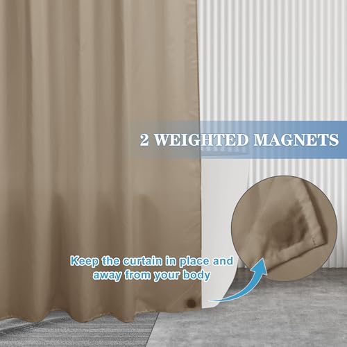 Nasitos Fabric Shower Curtain Liners with Magnets 2 Pack 70X72 Inch White