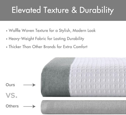 Madison Park Spa Waffle Weave Stall Shower Curtain, 36 x 72, Charcoal