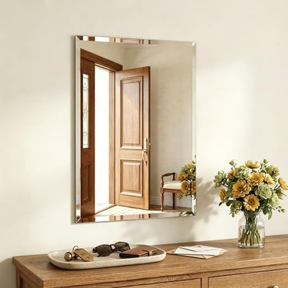 22x30 Inch Bathroom Mirrors for Over Sink, Frameless Mirrors for Wall
