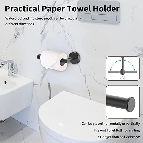 Newfun 10 Pieces Matte Black Bathroom Hardware Set 24 Inch