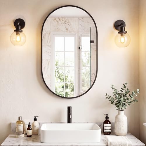 Sweetcrispy Oval Bathroom Wall Mirror, Vanity Mirror, 20x30 Inch