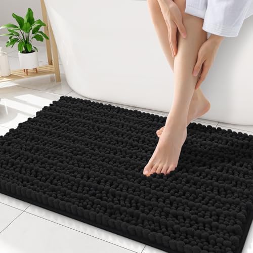 Smiry Bathroom Rugs 34X21, Extra Soft Rubber Backing Chenille Bath Mats