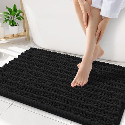 Smiry Bathroom Rugs 34X21, Extra Soft Rubber Backing Chenille Bath Mats