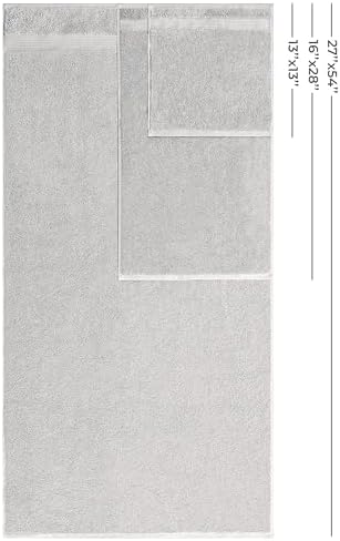 American Veteran Towel, 100% Cotton Turkish 6 Piece Towel Set, Luxury Towels Set of 6 for Bathroom Essentials, 2 Bath Towels 2 Hand Towels 2 Washcloths, Silver Grey