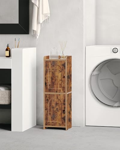 Hzuaneri Bathroom Storage Cabinet, Small Corner Floor Cabinet with 2 Doors