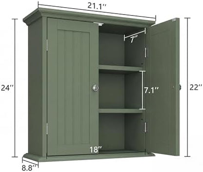 ChooChoo Bathroom Wall Cabinet with 2 Doors, Over The Toilet