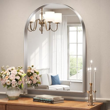 Brightify Arched Mirror, 32 x 40 Inch Silver Arch Mirror