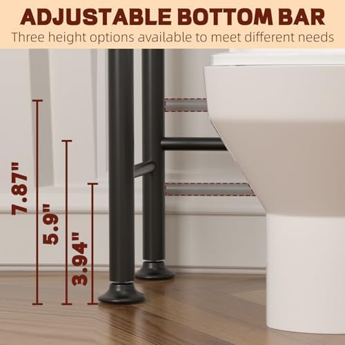 GloTika 4-Tier Over Toilet Storage, Anti-Tilt, 69.3" H, Brown