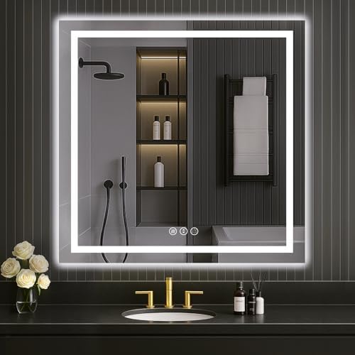 LOAAO 40"X40" LED Bathroom Mirror with Lights, UL Listed