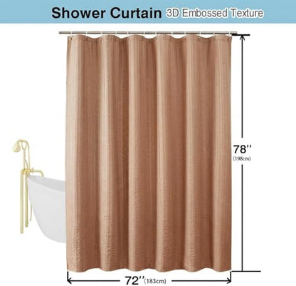 Aiyufeng Moga Coral Shower Curtain - 3D Embossed Cloth Shower Curtain for Bathroom, Hotel Luxury Bathroom Curtains, Machine Washable, Standard Size 72Wx78H
