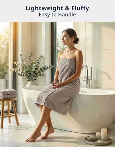 LANE LINEN Towel Set 4 Piece Soft Absorbent Quick Dry - Platinum
