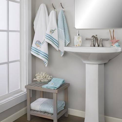 SKL Home Planet Ombre Bath Towel Set-4pc, 100% Turkish Cotton, Aqua