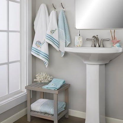 SKL Home Planet Ombre Bath Towel Set-4pc, 100% Turkish Cotton, Aqua