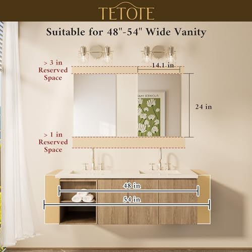 TETOTE Frameless Mirror 2 Packs 16" x 24" Tempered Vanity Mirror for Bathroom, Bedroom, Living Room, Entryway, Hallway, Home Gym, Vertically/Horizontally