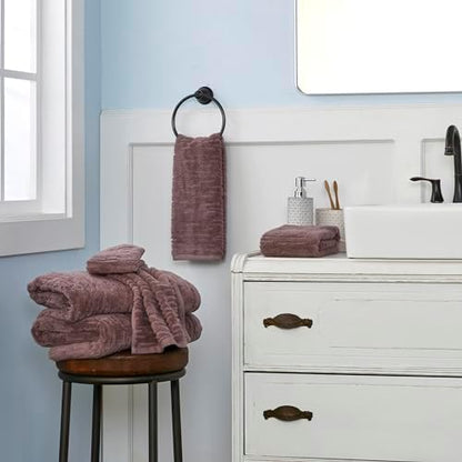 SKL Home CloudSoft Washcloth Set, 4-Piece, 100% Cotton Luxury, Soft Plum