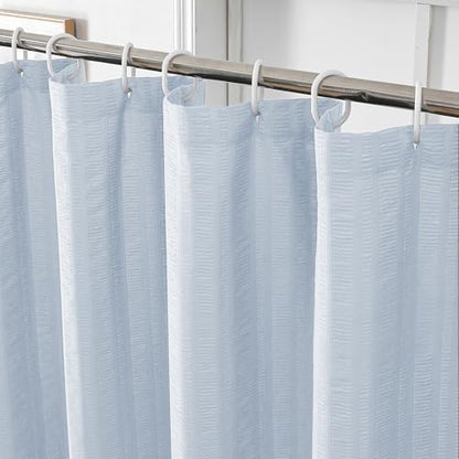 Aiyufeng Glacier Blue Shower Curtain for Bathroom, Embossed Textured Fabric Shower Curtain for Bathroom - Soft Cloth & Hotel Spa, Machine Washable, 72X84,Glacier Blue